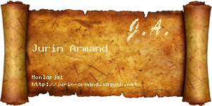 Jurin Armand névjegykártya